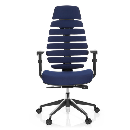 Hjh Office - Chaise de bureau / Chaise pivotante ERGO LINE II PRO tissu bleu hjh OFFICE - Mobilier de bureau Bleu et rouge