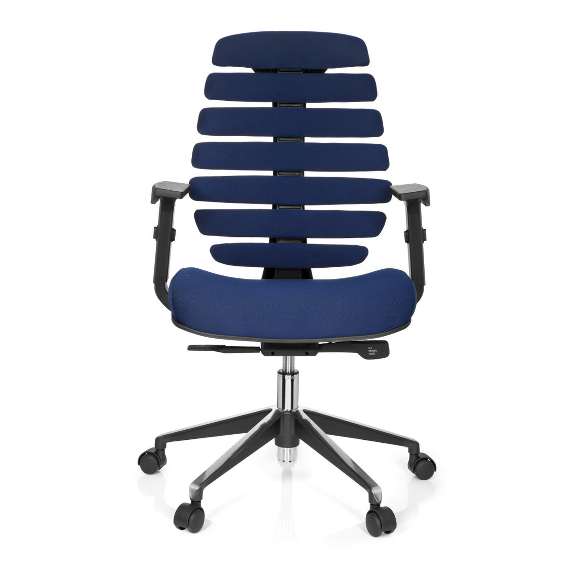 tissu robuste piètement en acier dossier bas inclinable chaise pivotante AVIDA bleu avec accoudoirs rembourrés hjh OFFICE 719110 chaise de bureau réglable en hauteur confortable et élégant 