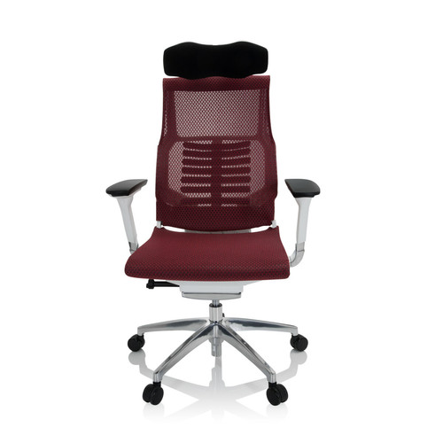 Hjh Office - Chaise de bureau / Fauteuil de bureau DYNAFIT WHITE tissu maille rouge hjh OFFICE Hjh Office  - Chaise scandinave grise Chaises
