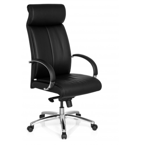 Hjh Office - Chaise de bureau / fauteuil de bureau SANTANA simili-cuir noir hjh OFFICE Hjh Office - Chaises Non empilable