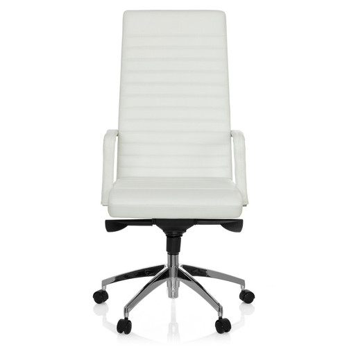 Hjh Office - Chaise de bureau / Fauteuil de direction LENGA cuir blanc hjh OFFICE Hjh Office  - Salon, salle à manger
