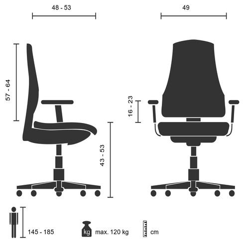 Chaises Chaise de bureau / Fauteuil pivotant SKAVE 300 Tissu Noir hjh OFFICE