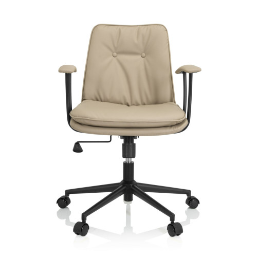 Hjh Office - Chaise de bureau / Fauteuil pivotant SMALLO Similicuir beige hjh OFFICE Hjh Office  - Chaise scandinave grise Chaises