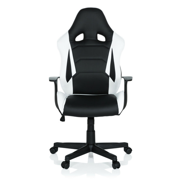 Chaise gamer Hjh Office Chaise gaming / Chaise de bureau GT GAME matière synthétique noir / blanc hjh OFFICE