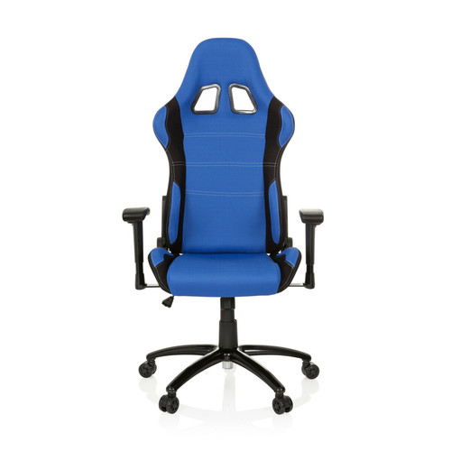 Chaises Hjh Office Chaise gaming / fauteuil gamer GAME FORCE tissu noir / bleu hjh OFFICE