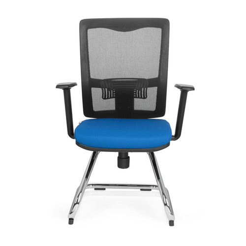 Hjh Office - Chaise visiteur / chaise de conférence / chaise CARLTON PRO V tissu noir / bleu  hjh OFFICE Hjh Office  - Salon, salle à manger