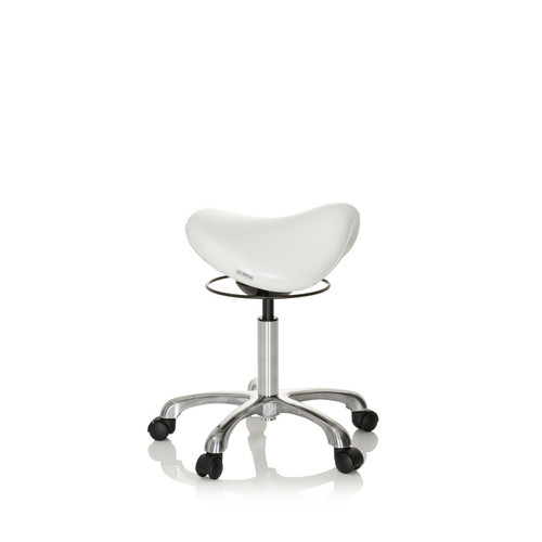 Hjh Office Tabouret / Chaise de selle ORTHO SIT simili cuir blanc hjh OFFICE