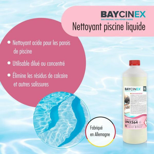 Hoefer Chemie 1 x 1 Litre BAYCINEX® Nettoyant piscine liquide