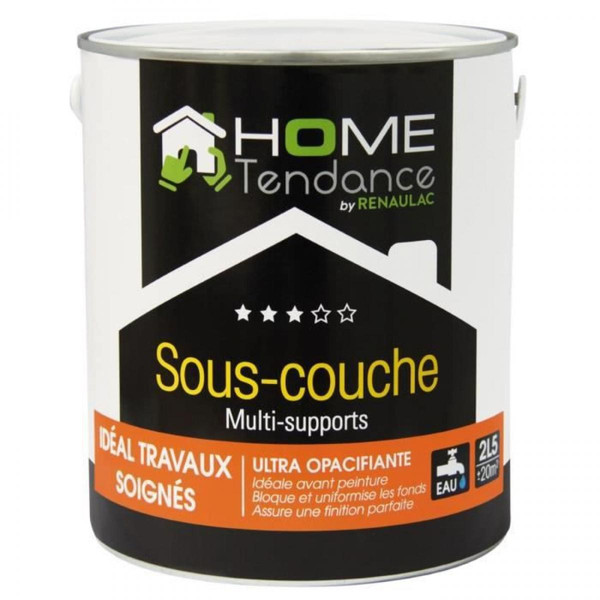 Peinture & enduit rénovation Home Tendance Sous-couche multi-support acrylique mat blanc 2,5L - HOME TENDANCE by Renaulac