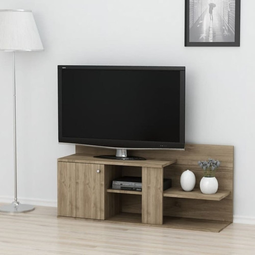 Meubles TV, Hi-Fi Homemania Homemania Meuble TV Duru 122x33,3x55 cm Noyer