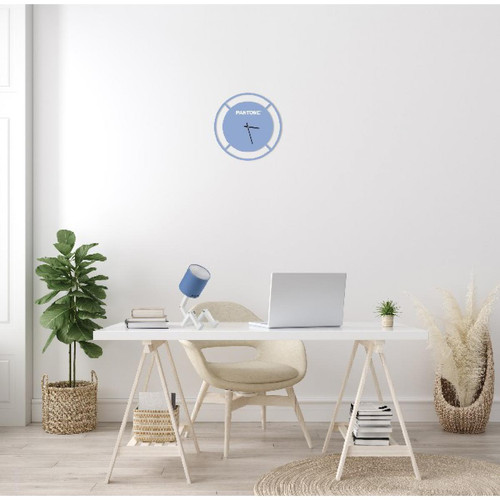 Horloges, pendules HOMEMANIA Horloge Drive - Décoration murale, ronde - pour le salon, la cuisine, le bureau -  Bleu, blanc en Métal, 40 x 0,15 x 40 cm