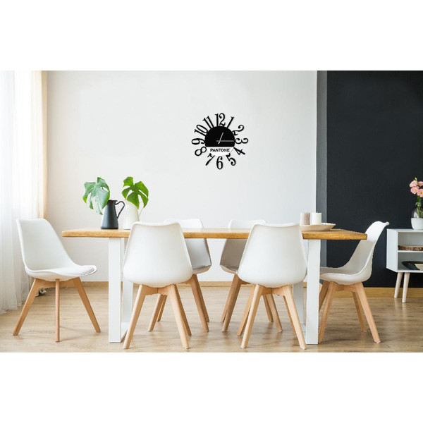 Homemania HOMEMANIA Horloge Link - Décoration murale, ronde - pour le salon, la cuisine, le bureau -  Noir, blanc en Métal, 40 x 0,15 x 40 cm