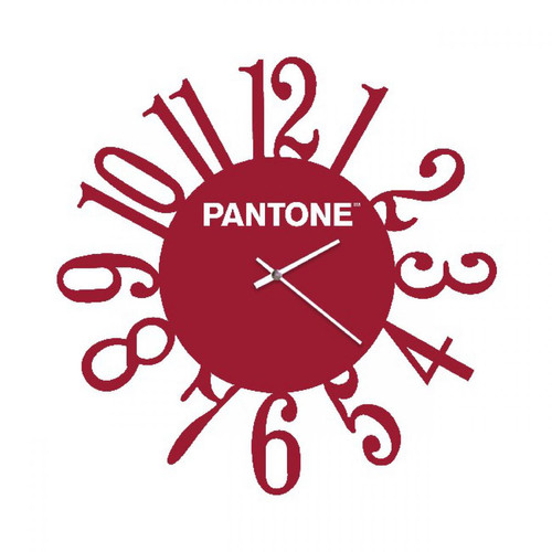 Horloges, pendules Homemania HOMEMANIA Horloge Loop - Décoration murale, ronde - pour le salon, la cuisine, le bureau -  Bordeaux, blanc en Métal, 40 x 0,15 x 40 cm