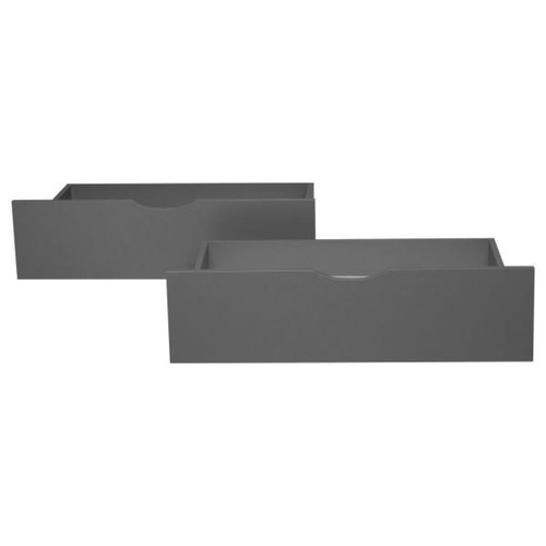 Homestyle4U 2 tiroirs de Rangement gris à roulettes pour lit gigogne