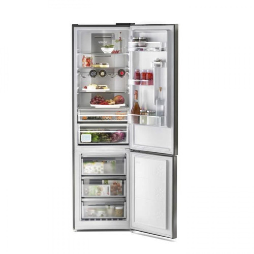 Réfrigérateur HOOVER HMNV6204XAFWIFI - Réfrigérateur Combiné - Total No Frost - 351L (257 + 94) - A++ - Noir & Inox