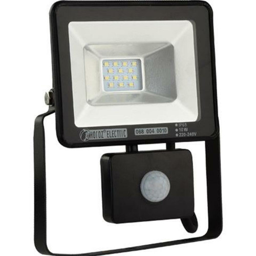 Lampadaire HOROZ ELECTRIC Projecteur à LED extra plat avec détecteur 10W IP65 6400K Dim. 186x150x62mm