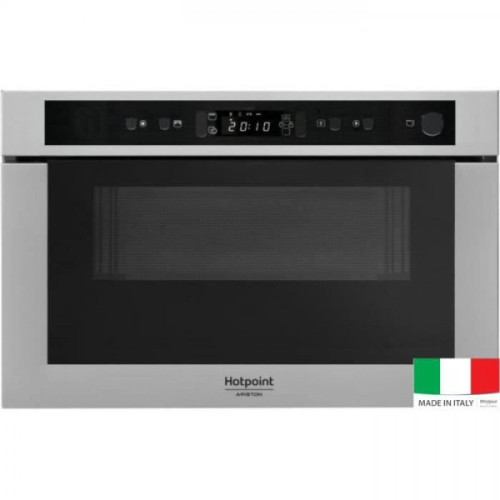 Hotpoint - HOTPOINT MH 400 IX - Micro-ondes combiné encastrable inox anti-trace - 22L - 750 W - Grill 700 W - Hotpoint