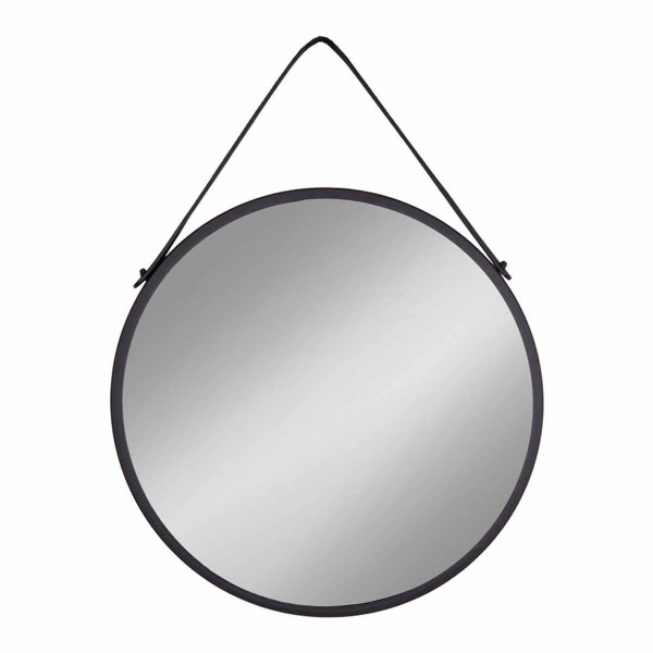 Miroirs House Nordic Miroir TRAPANI - Cadre en Acier Noir Et Sangle d60 cm