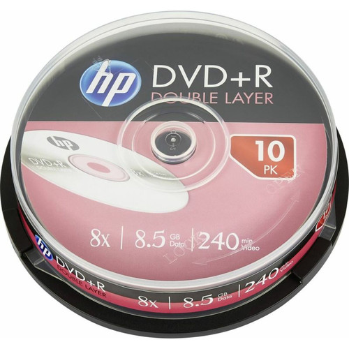 Hp - HP DVD+R DL 8X 10PK cake box HP 8.5GB Hp  - Hp