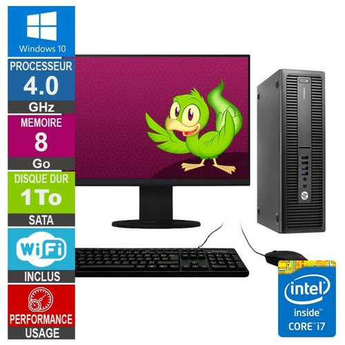 Hp - HP EliteDesk 800 G2 SFF i7-6700 4GHz 8Go/1To Wifi W10 + Ecran 24 Hp  - PC Fixe Intel core i7