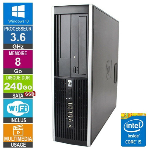 Hp - HP Elite 8300 SFF i5-3470 3.60GHz 8Go/240Go SSD Wifi W10 Hp  - PC Fixe Intel core i5