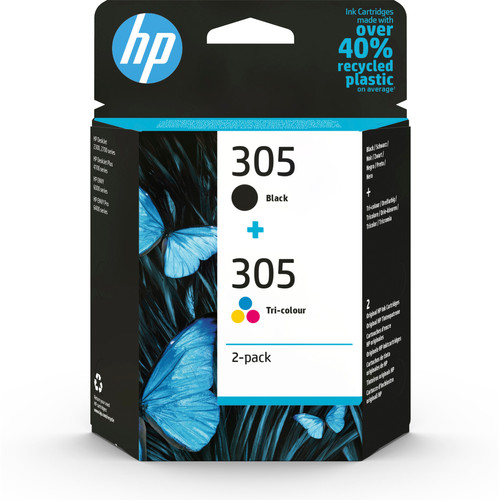 Hp - HP Pack de 2 cartouches d'encre authentiques 305 3 couleurs / noir Hp  - Toner
