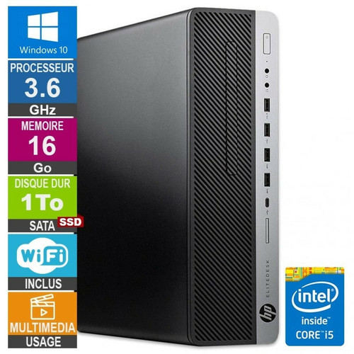 Hp - HP 800 G3 SFF i5-6500 3.60GHz 16Go/1To SSD Wifi W10 Hp  - PC Fixe Intel core i5