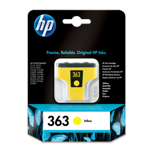 Hp HP 363 ink yellow blister HP 363 cartouche encre jaune capacite standard 6ml 500 pages 1-pack Blister multi tag
