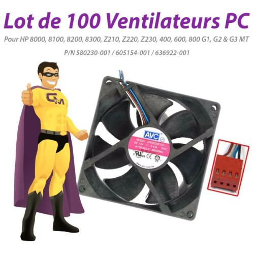Ventilateur Pour Boîtier Hp Lot x100 Ventilateurs PC HP 8100 8200 8300 Z210 Z220 Z230 600 800 G1 G2 G3 MT