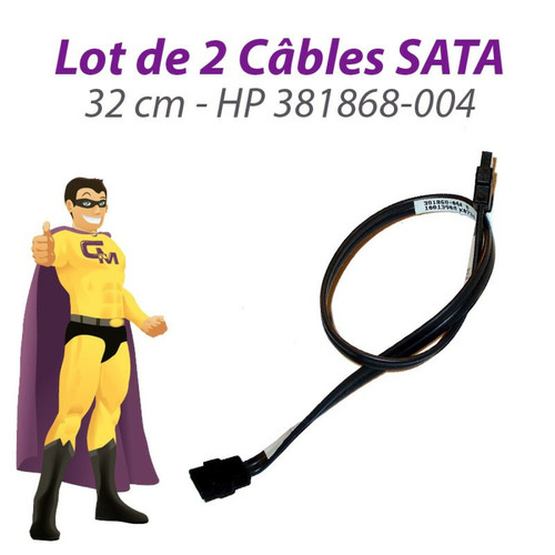 Câble antenne Hp Lot x2 Câbles SATA Hewlett Packard 381868-004 DC5750 SFF 32cm Gris Foncé