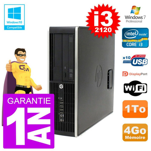 PC Fixe Hp PC HP 6200 SFF Intel i3-2120 RAM 4Go Disque 1To Graveur DVD Wifi W7