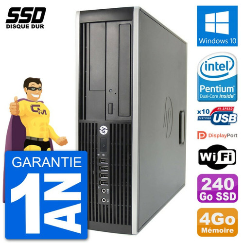 Hp - PC HP 8200 Elite SFF Intel G630 RAM 4Go SSD 240Go Windows 10 Wifi Hp  - Ordinateurs reconditionnés