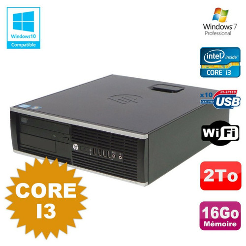 Hp - PC HP Compaq 6200 Pro SFF Core i3 3.1GHz 16Go Disque 2To DVD WIFI W7 Pro Hp  - Ordinateurs