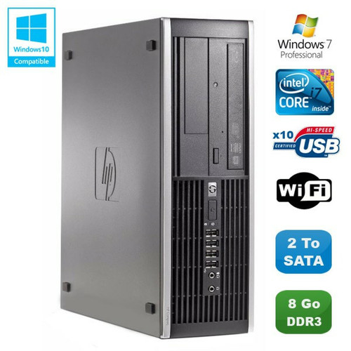 Hp - PC HP Compaq Elite 8200 SFF Intel Core i7-2600 3.4GHz 8Go 2To Graveur WIFI W7 Hp  - Core i7 2600