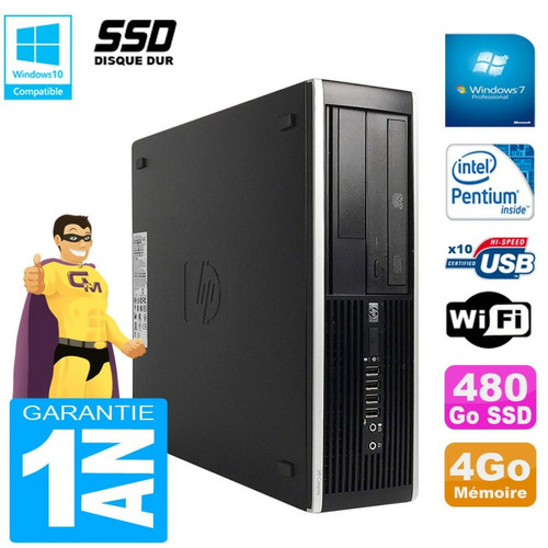 Hp - PC HP Compaq Pro 6300 SFF G630 RAM 4Go Disque 480Go SSD Graveur DVD Wifi W7 Hp  - Ordinateur de Bureau