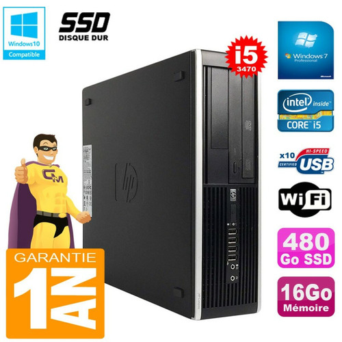 Hp - PC HP Compaq Pro 6300 SFF I5-3470 RAM 16Go Disque 480Go SSD Graveur DVD Wifi W7 Hp  - Hp