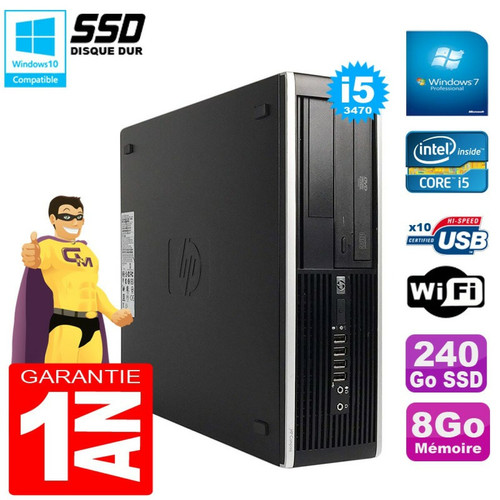 Hp - PC HP Compaq Pro 6300 SFF I5-3470 RAM 8Go Disque 240Go SSD Graveur DVD Wifi W7 Hp  - Produits reconditionnés et d'occasion