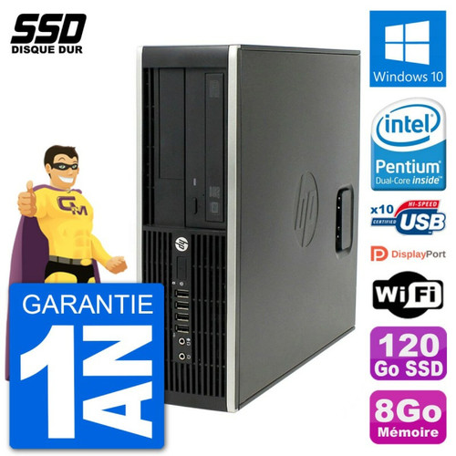 Hp - PC HP Compaq Pro 6300 SFF Intel G630 RAM 8Go SSD 120Go Windows 10 Wifi Hp  - Bonnes affaires PC Fixe