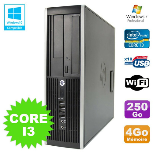 Hp - PC HP Elite 8200 SFF Intel Core I3 3.1GHz 4Go Disque 250Go DVD WIFI W7 Hp  - PC Fixe Windows 10