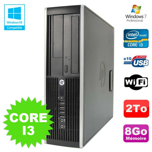 Hp - PC HP Elite 8200 SFF Intel Core I3 3.1GHz 8Go Disque 2To DVD WIFI W7 Hp  - Ordinateur de Bureau Bureautique