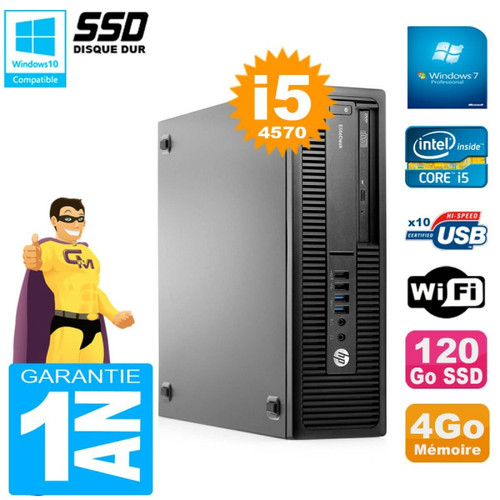Hp - PC HP EliteDesk 800 G1 SFF Core I5-4570 RAM 4Go 120 Go SSD Graveur DVD Wifi W7 Hp  - Hp