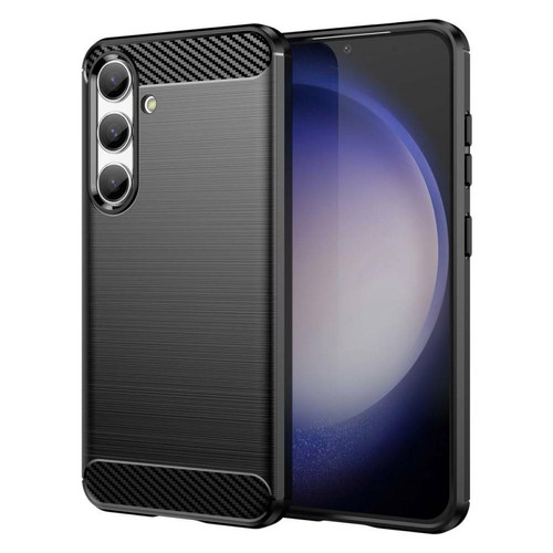 Htdmobiles - Coque pour Samsung Galaxy S24 5G - housse etui silicone gel carbone + film ecran - NOIR Htdmobiles  - Accessoires et consommables