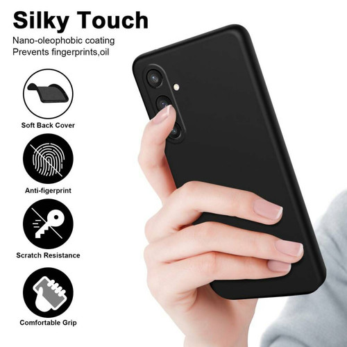 Coque, étui smartphone Coque pour Samsung Galaxy S24 5G - housse etui silicone gel fine + film ecran - NOIR