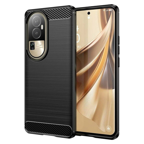 Coque, étui smartphone Htdmobiles Coque pour Oppo Reno 10 / 10 Pro 5G - housse etui silicone gel carbone + film ecran - NOIR