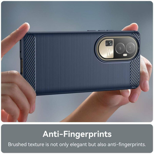 Coque, étui smartphone Coque pour Oppo Reno 10 / 10 Pro 5G - housse etui silicone gel carbone + film ecran - BLEU FONCE