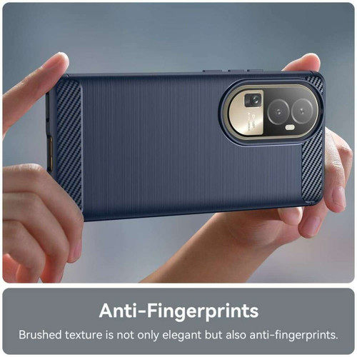 Coque, étui smartphone Coque pour Oppo Reno 10 / 10 Pro 5G - housse etui silicone gel carbone + verre trempe - BLEU FONCE