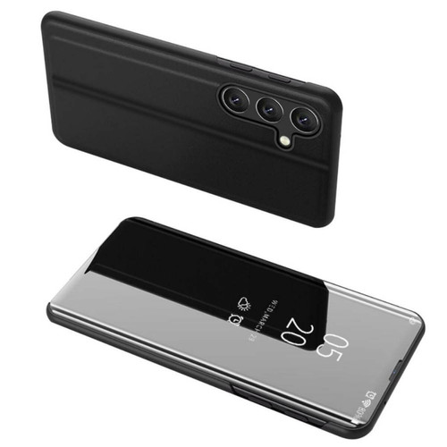 Coque, étui smartphone Htdmobiles Housse pour Samsung Galaxy A35 5G - etui coque portefeuille clear view miroir + film ecran - NOIR