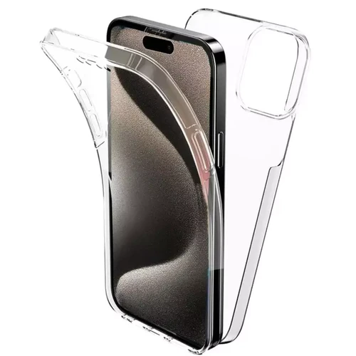 Htdmobiles - Coque pour Apple iPhone 15 Pro Max - housse etui silicone gel fine 360 integrale (avant et arriere) + film ecran - TRANSPARENT Htdmobiles  - Coque, étui smartphone