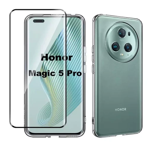 Htdmobiles - Coque pour Huawei Honor Magic 5 Pro 5G - housse etui silicone gel fine + film ecran - TRANSPARENT TPU Htdmobiles  - Coque, étui smartphone