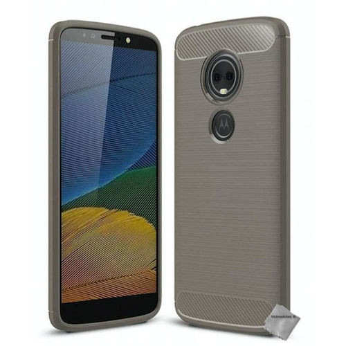 Htdmobiles - Coque silicone gel carbone pour Motorola Moto E5 + verre trempe - GRIS Htdmobiles  - Coque, étui smartphone
